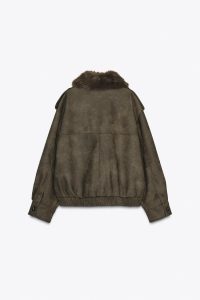 کت زنانه جیر مصنوعی با یقه جداشونده زارا – ZARA