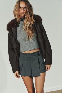 کت زنانه جیر مصنوعی با یقه جداشونده زارا – ZARA