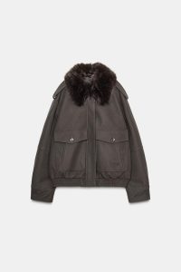 کت زنانه جیر مصنوعی با یقه جداشونده زارا – ZARA