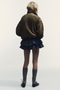 کت زنانه جیر ۱۰۰٪ چرم حجمی زارا – ZARA