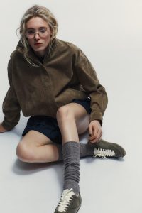 کت زنانه جیر ۱۰۰٪ چرم حجمی زارا – ZARA