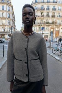 کت زنانه دورو با جزئیات چرم مصنوعی زارا – ZARA