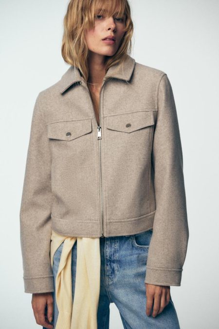 کت زنانه زیپ‌دار با حس نرم زارا – ZARA