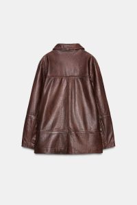 کت زنانه چرمی افکت شسته‌شده زارا – ZARA