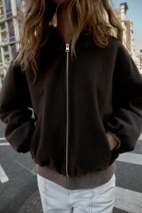 کت زنانه کلاه‌دار با لبه کشی زارا – ZARA