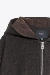 کت زنانه کلاه‌دار با لبه کشی زارا – ZARA
