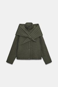 کت زنانه quilted با شال جداشونده زارا – ZARA
