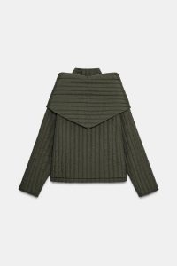 کت زنانه quilted با شال جداشونده زارا – ZARA
