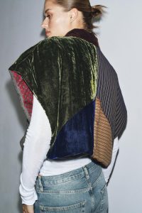 کت مخملی زنانه دوخت لوزی با پارچه متضاد زارا – ZARA