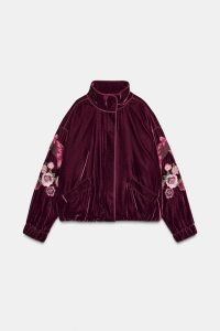 کت پافر مخمل زنانه گلدوزی‌شده زارا – ZARA
