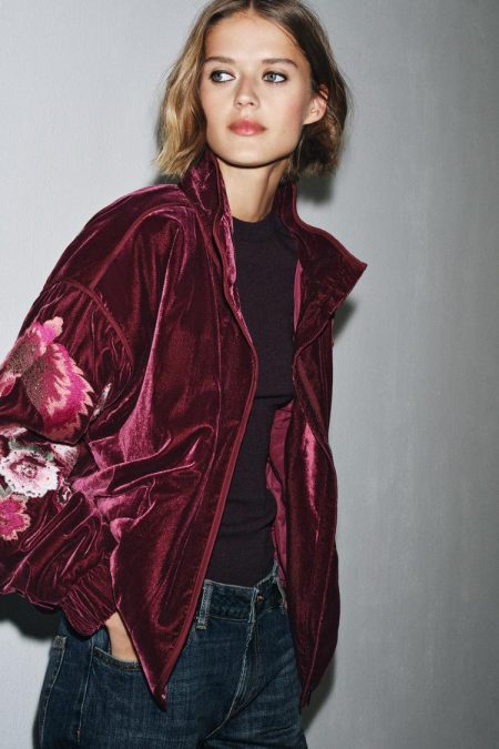 کت پافر مخمل زنانه گلدوزی‌شده زارا – ZARA