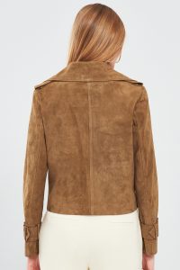 کت چرم جیر خردلی زنانه پورتوفینو دری مد