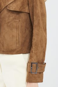 کت چرم جیر خردلی زنانه پورتوفینو دری مد