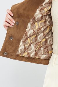 کت چرم جیر خردلی زنانه پورتوفینو دری مد