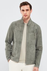 کت چرم جیر دو رو سبز مردانه Rakitic دری مد