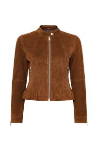 کت چرم جیر قهوه ای زنانه گریس دری مد