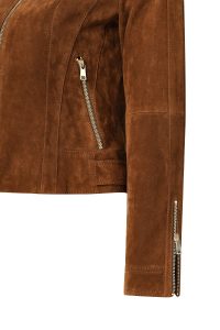 کت چرم جیر قهوه ای زنانه گریس دری مد