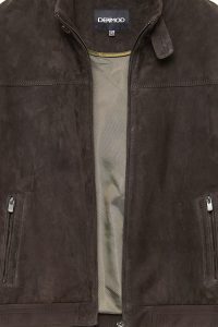 کت چرم جیر یقه قهوه ای مردانه Marcelo دری مد