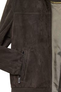 کت چرم جیر یقه قهوه ای مردانه Marcelo دری مد