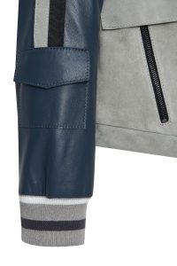 کت چرم جیر یقه پیراهن طوسی زنانه Fay دری مد