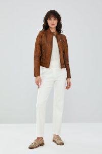 کت چرم شتری زنانه کایلی دری مد