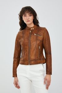 کت چرم شتری زنانه کایلی دری مد