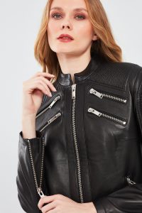 کت چرم مشکی زنانه Milano دری مد