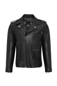 کت چرم مشکی موتورسواری مردانه Carter دری مد