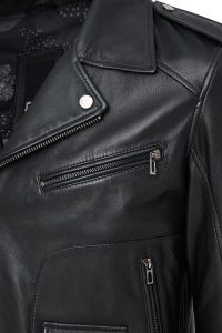 کت چرم مشکی موتورسواری مردانه Carter دری مد