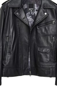 کت چرم مشکی موتورسواری مردانه Carter دری مد