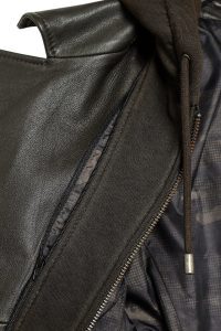 کت چرم کلاهدار سبز زنانه Smart دری مد