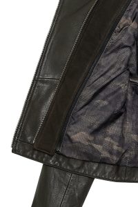 کت چرم کلاهدار سبز زنانه Smart دری مد