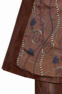 کت چرم کوتاه قهوه ای زنانه لیدیا دری مد