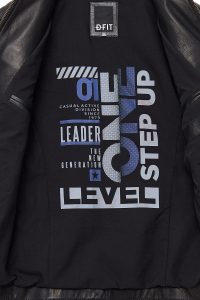 کت چرم یقه استند مشکی مردانه مورانت دری مد