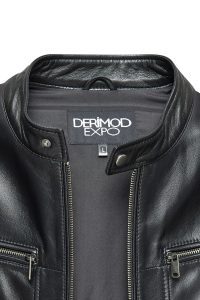 کت چرم یقه استند مشکی مردانه پاتریک دری مد