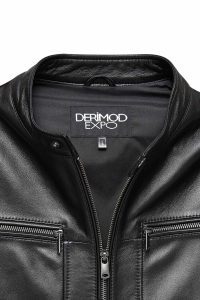 کت چرم یقه استند مشکی مردانه پاتریک دری مد