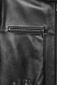 کت چرم یقه استند مشکی مردانه پاتریک دری مد