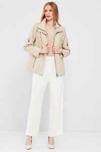 کت چرمی اور سایز بژ زنانه لوئیزا دری مد