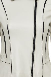 کت چرمی زنانه بژ بایکر جذب Kiara دری مد