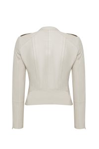 کت چرمی زنانه بژ کوتاه جذب Cherie دری مد