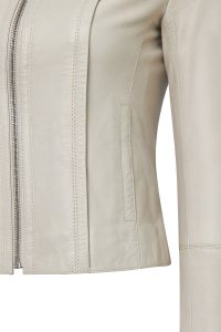 کت چرمی زنانه بژ کوتاه جذب Cherie دری مد