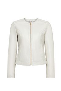 کت چرمی زنانه بژ کوتاه Zoey دری مد