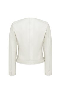 کت چرمی زنانه بژ کوتاه Zoey دری مد