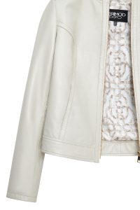 کت چرمی زنانه بژ کوتاه Zoey دری مد