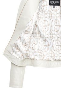 کت چرمی زنانه بژ کوتاه Zoey دری مد