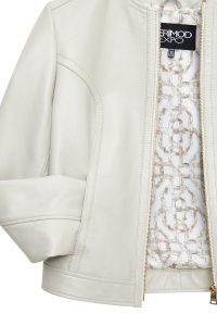 کت چرمی زنانه بژ کوتاه Zoey دری مد