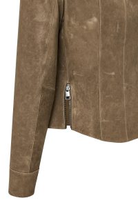 کت چرمی زنانه خاکستری روشن کوتاه Brazil دری مد