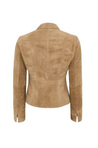 کت چرمی زنانه شتری کوتاه جیر Lara دری مد