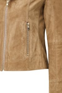 کت چرمی زنانه شتری کوتاه جیر Lara دری مد