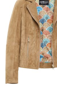 کت چرمی زنانه شتری کوتاه جیر Lara دری مد
